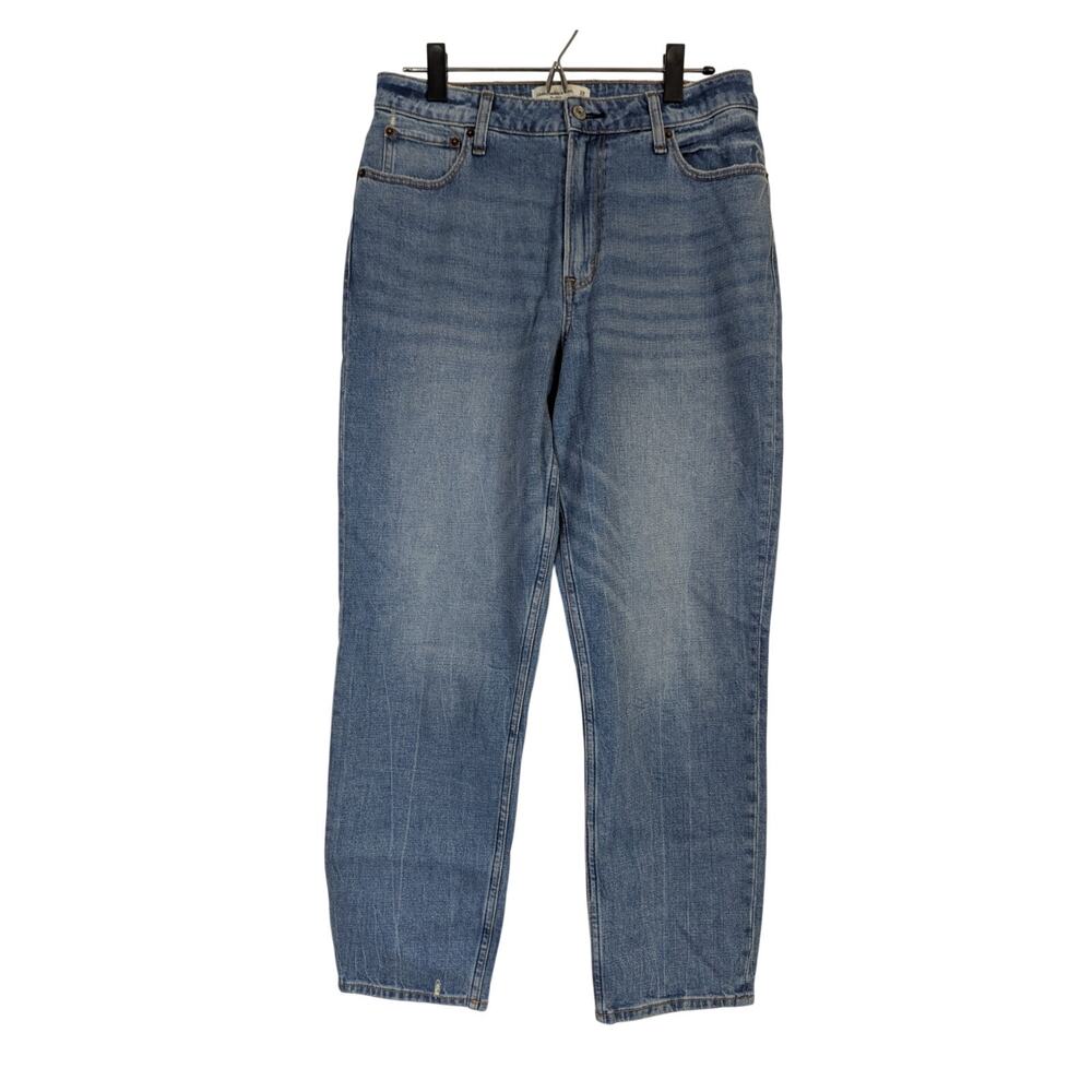Abercrombie & Fitch Mom High Rise Jeans Blue Denim Classic Hipster Crop Size 29